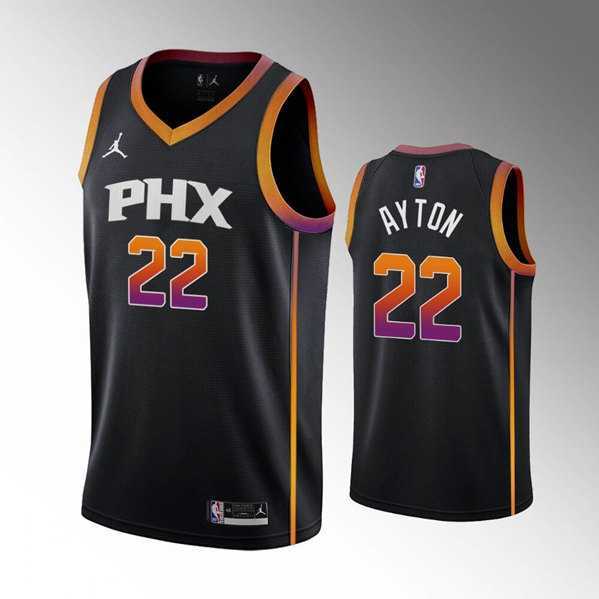 Men's Phoenix Suns #22 Deandre Ayton Balck Stitched Basketball Jersey Dzhi
